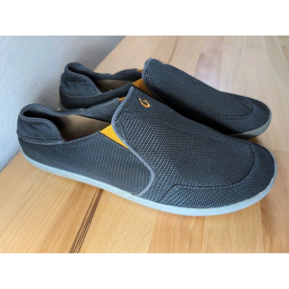 OluKai Nohea Mesh Slip on Sneaker Grey/Orange Walking Shoes Men's Size 14